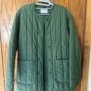 Everlane Olive Quilted Coat